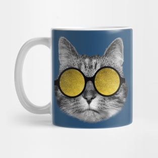 Rich cat wearing yellow sunglasses Mug